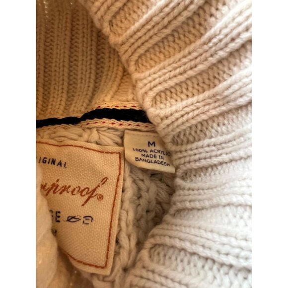 Weatherproof Cream Cable Knit Long Sleeve Fishman Men's Sweater Size Medium - Picture 9 of 12